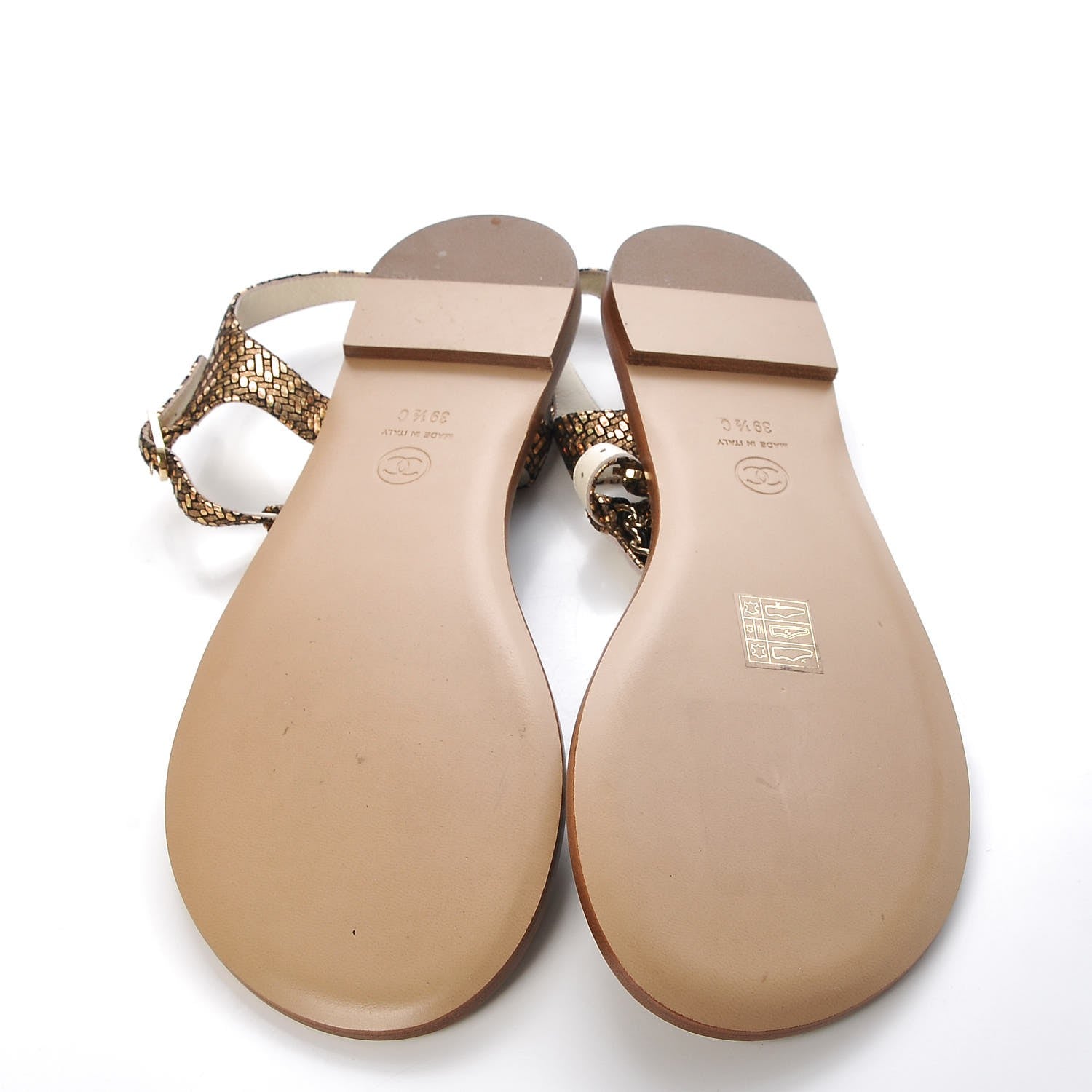 Chanel Fantasy Goatskin Suede CC Chain Thong Sandals 39.5 4 of 8