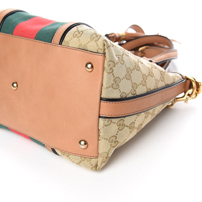 Gucci Monogram Web Rania Top Handle Bag Natural 9 of 10