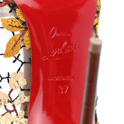Christian Louboutin Lace Calfskin Crocodile Embossed Follies 100 Pumps 37 Cuoio Multicolor 6 of 7