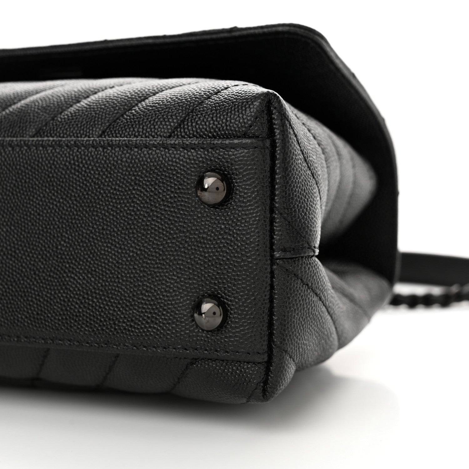 Chanel Caviar Chevron Quilted Mini Coco Handle Flap So Black 10 of 10