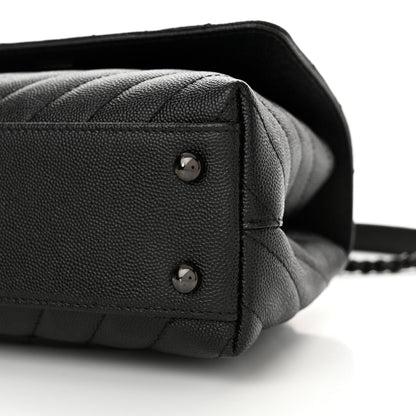 Chanel Caviar Chevron Quilted Mini Coco Handle Flap So Black 10 of 10