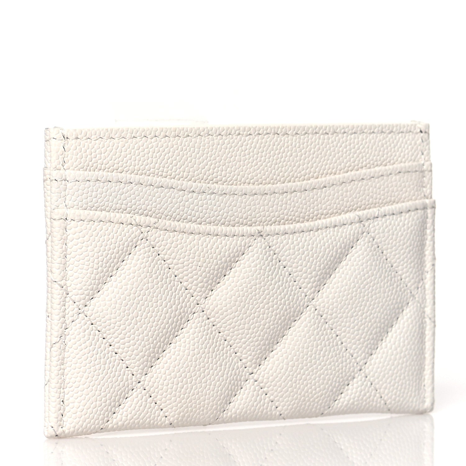Chanel Caviar Quilted Card Holder White 3 of 9