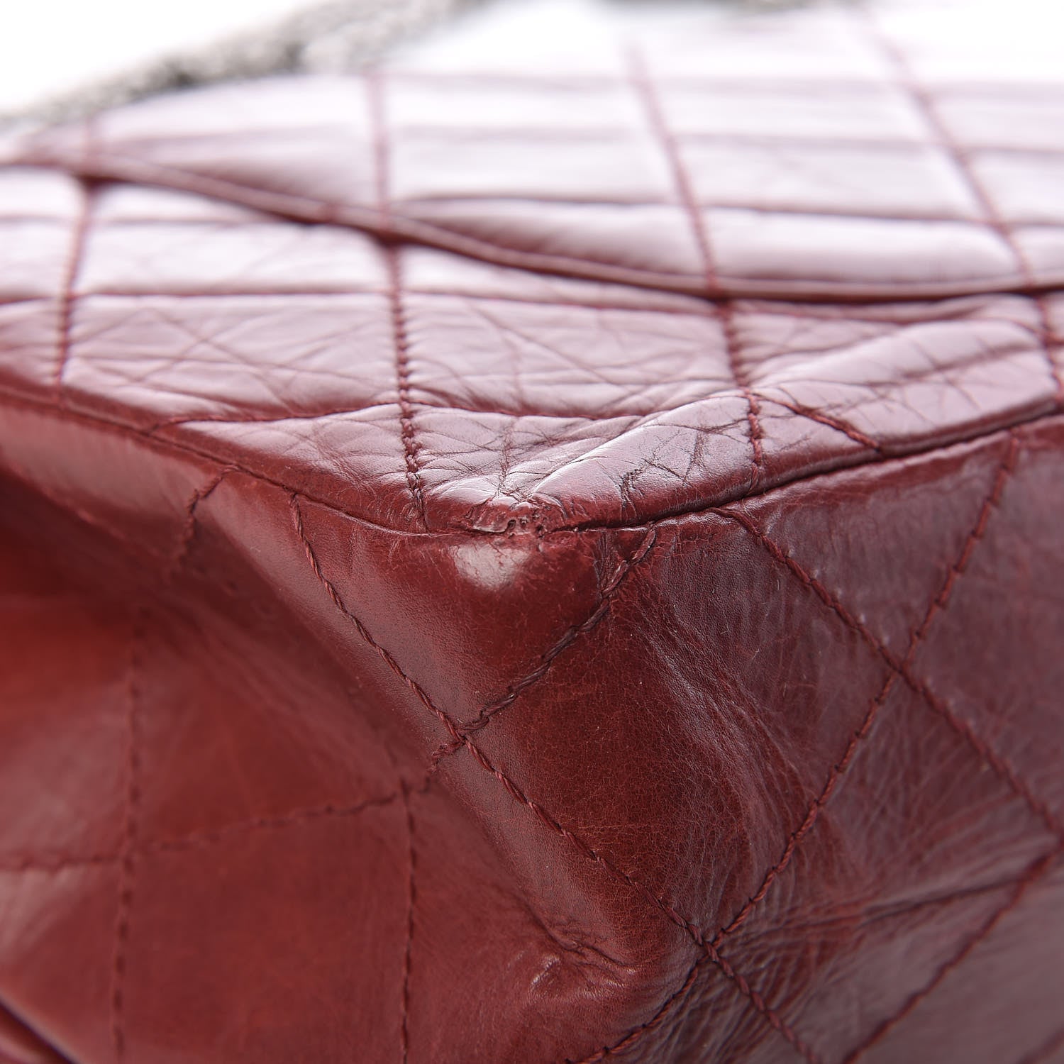 Chanel Aged Calfskin Quilted 2.55 Reissue 228 Flap Dark Red 12 of 13