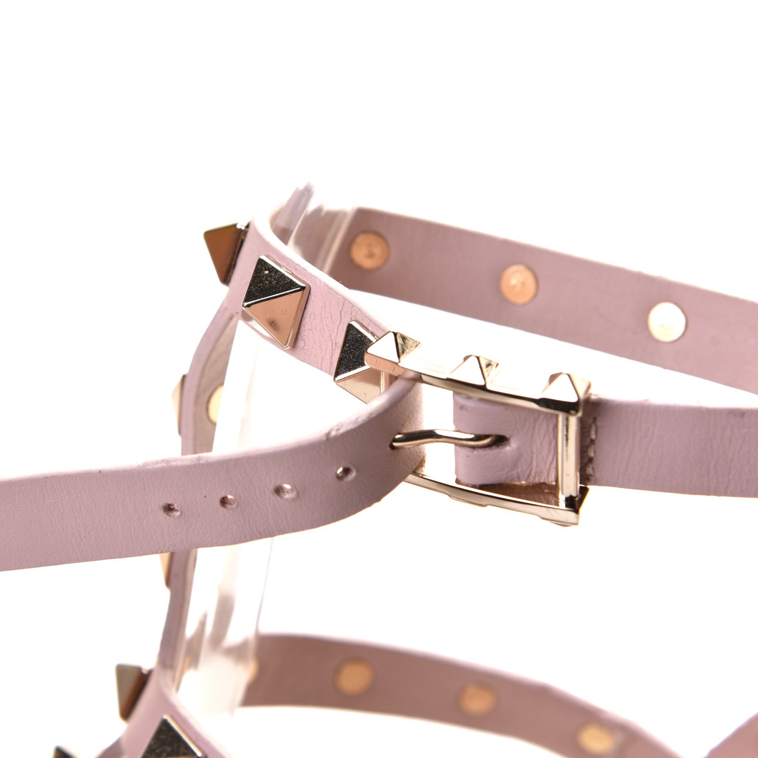 Valentino Garavani Calfskin Rockstud 60mm City Sandals 35.5 Water Rose 12 of 12