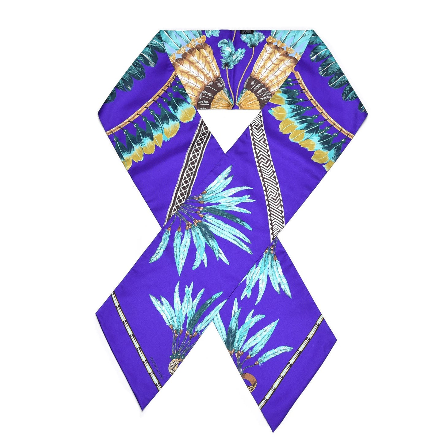 Silk Brazil Maxi Twilly Encre Turquoise Bronze