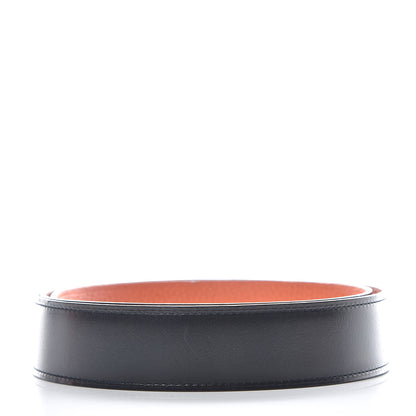 Hermes Box Taurillon Clemence 32mm Belt Strap 90 Orange Black 2 of 9