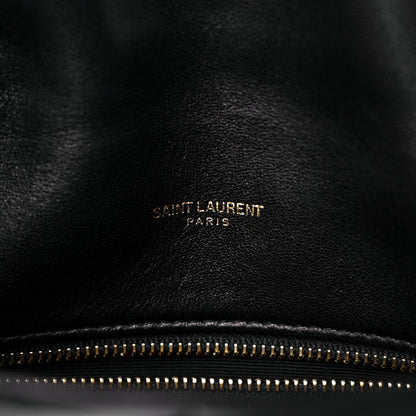 Saint Laurent Lambskin Quilted Toy Loulou Puffer Monogram Chain Satchel Black 6 of 13