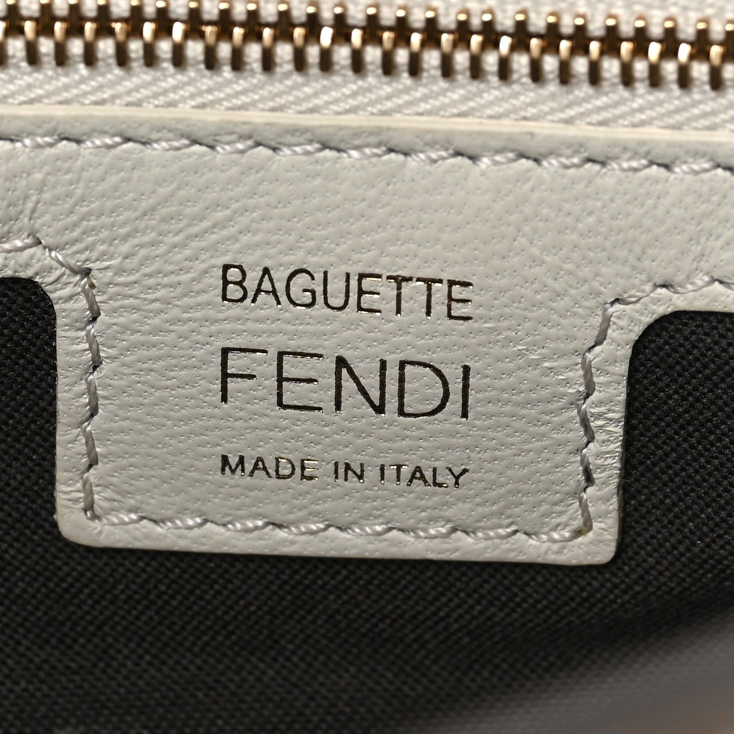 Fendi Nappa FF 1974 Embossed Baguette White 6 of 8