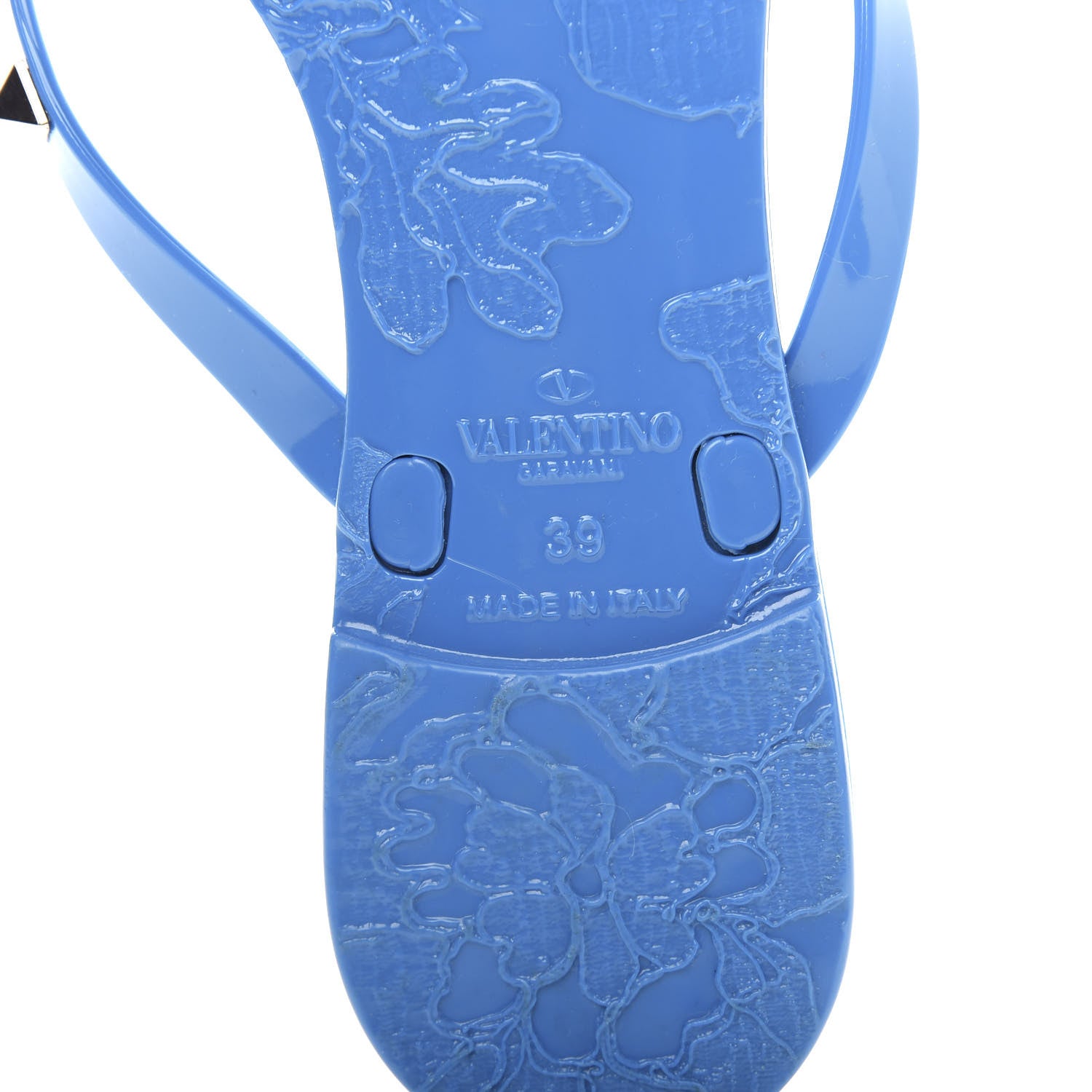 Valentino Garavani PVC Jelly Rockstud Bow Thong Sandals 39 Blue 9 of 9