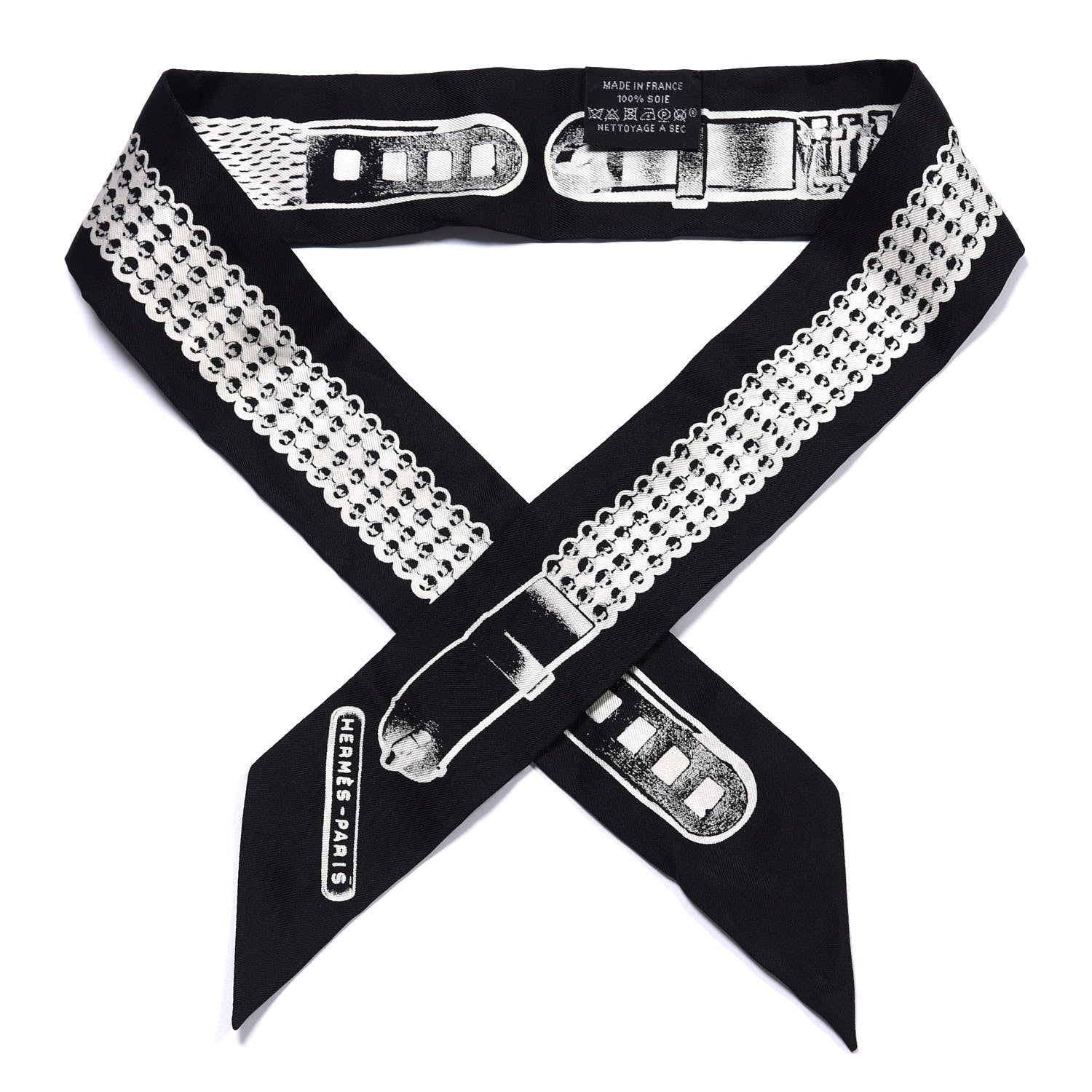 Hermes Silk Le Tresor De Medor Twilly Black White 1 of 4