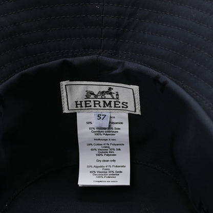 Hermes Technical Gabardine Balade Bandana Bucket Hat 57 Marine 8 of 8