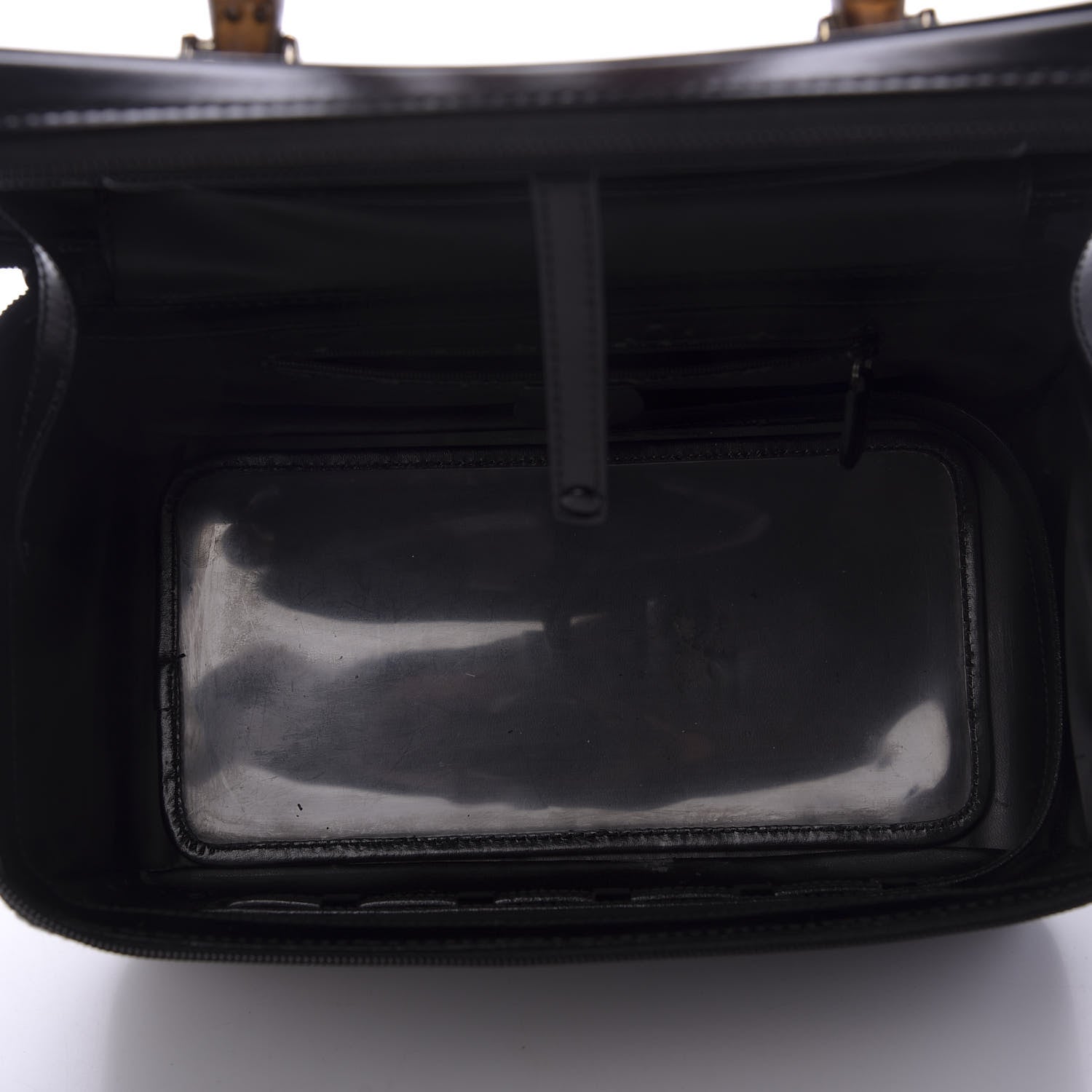 Gucci Patent Calfskin Bamboo Cosmetic Case Black 4 of 13