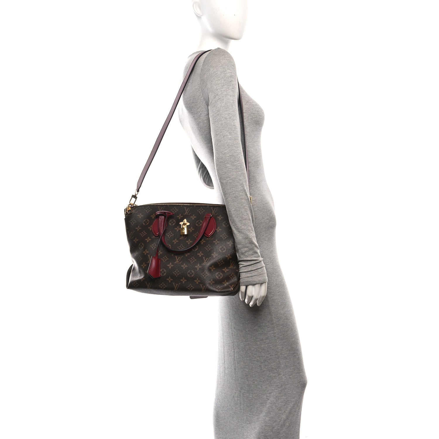 Louis Vuitton Monogram Flower Zipped Tote MM Bordeaux 2 of 9