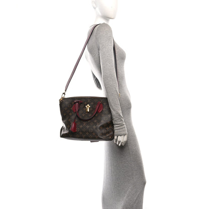 Louis Vuitton Monogram Flower Zipped Tote MM Bordeaux 2 of 9