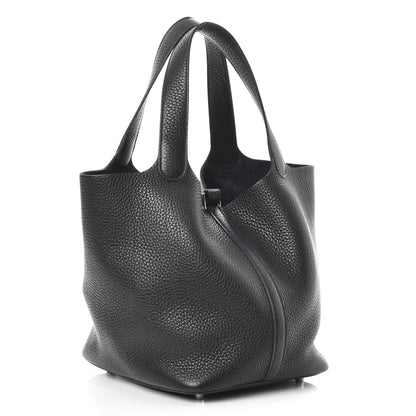 Hermes Taurillon Clemence Picotin Lock 22 MM Black 3 of 8
