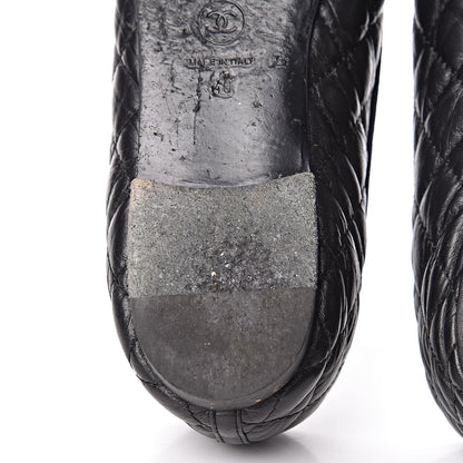 Chanel Aged Calfskin Quilted Cap Toe Ballerina Flats 40 Black 16 of 18
