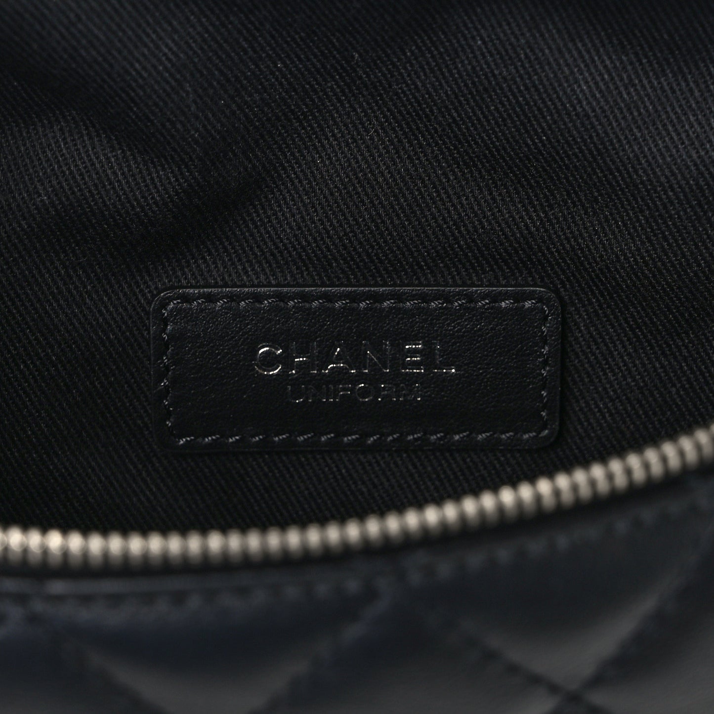 Calfskin Quilted Waist Belt Bag Black