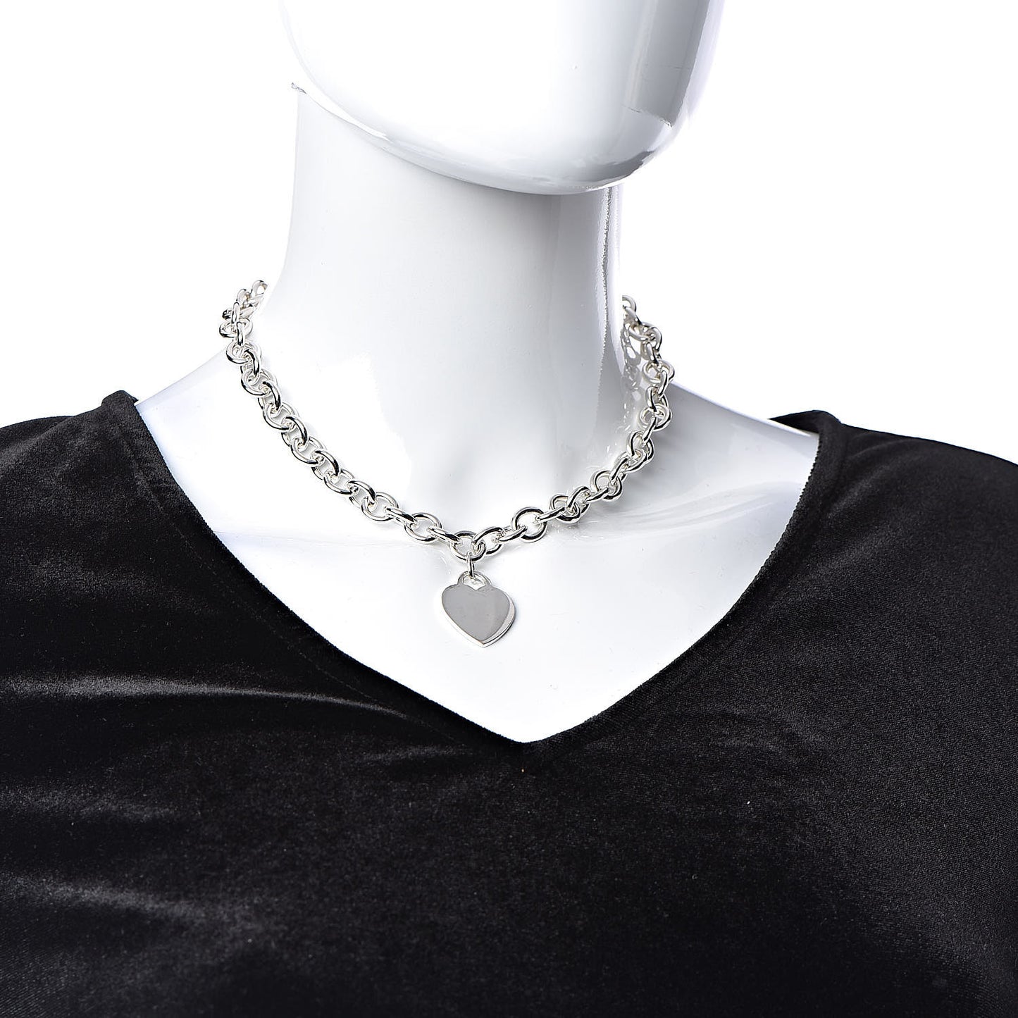Sterling Silver Heart Tag Necklace