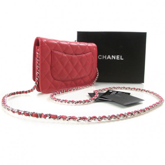 Chanel Caviar Wallet on Chain Fuchsia 3 of 10