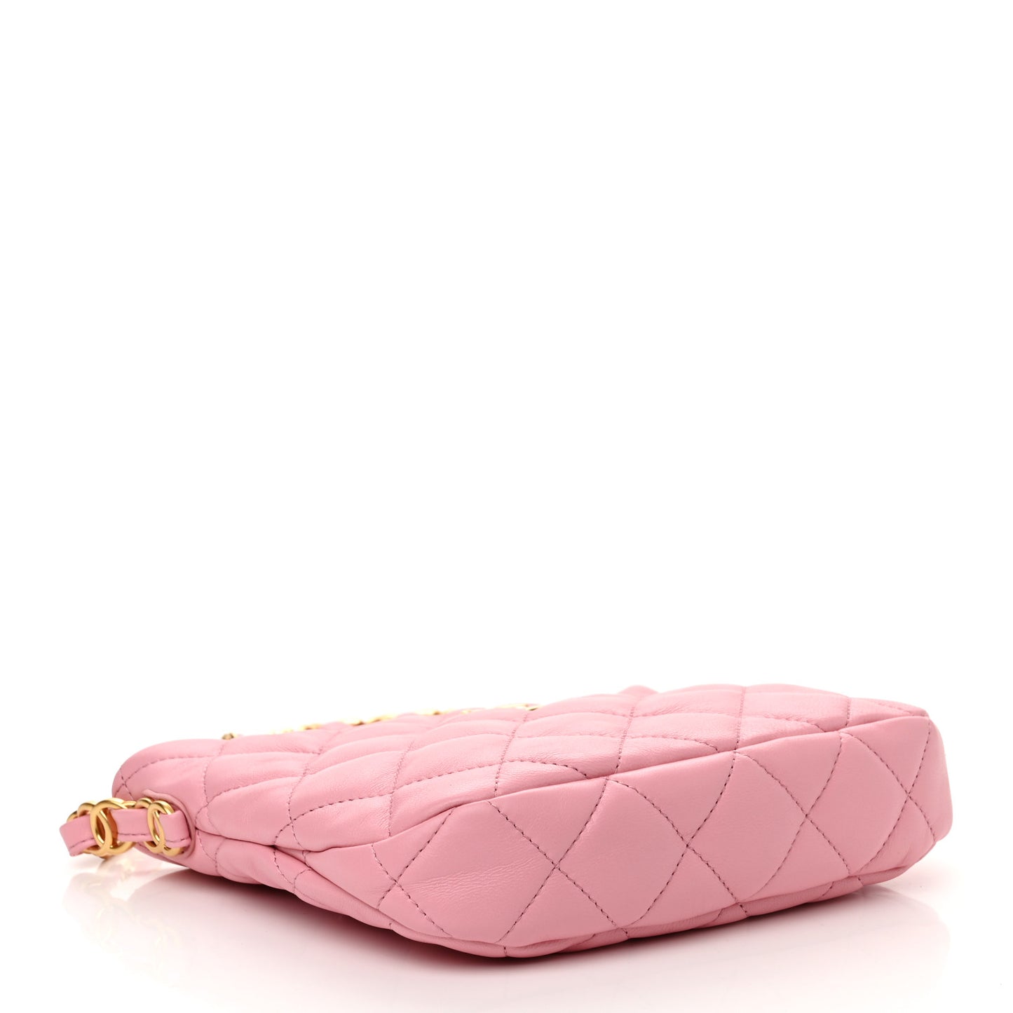 Lambskin Quilted CC Links Hobo Light Pink
