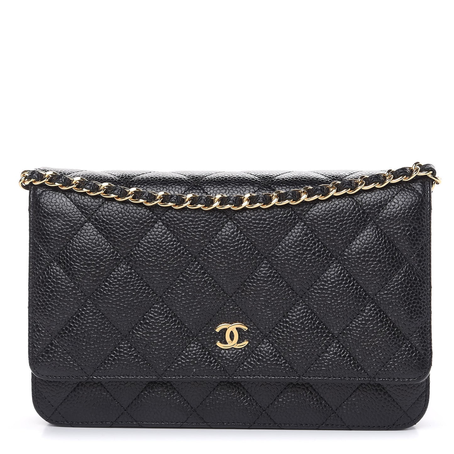 Caviar Quilted Wallet On Chain WOC Black