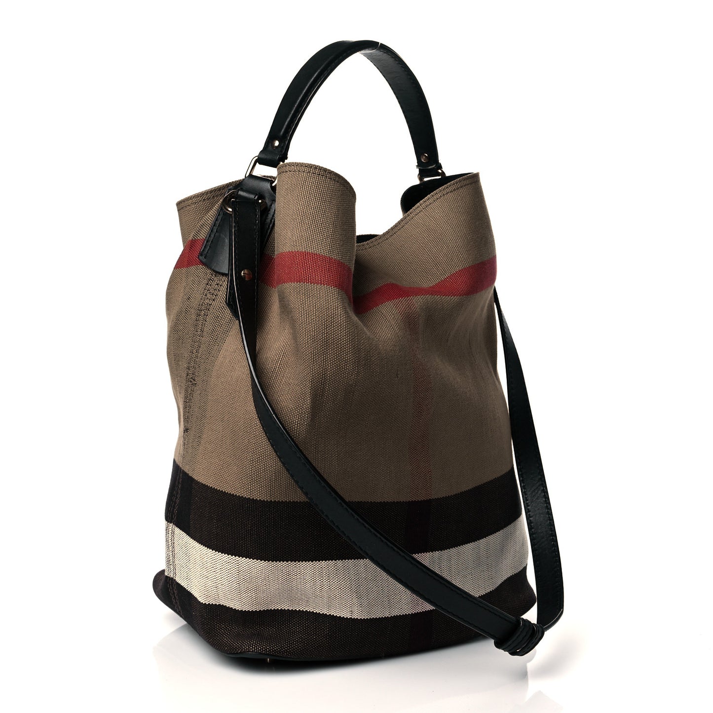 Canvas Mega Check Medium Ashby Hobo Black