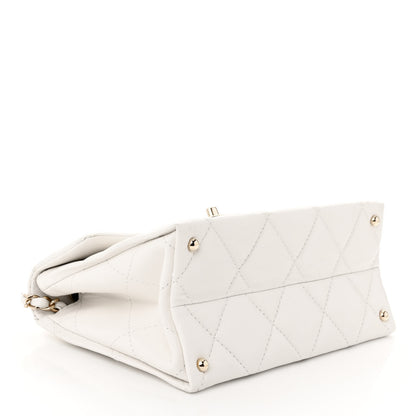 Chanel Caviar Quilted Mini Retro Twist Top Handle Flap White 4 of 10