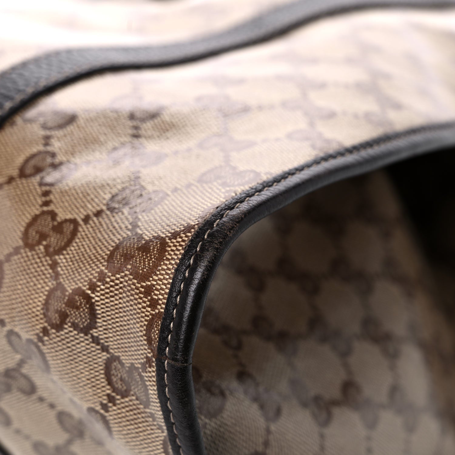 Gucci Crystal Monogram Dollar Calfskin Medium Joy Shoulder Bag Beige Ebony Testa Di Moro 17 of 20