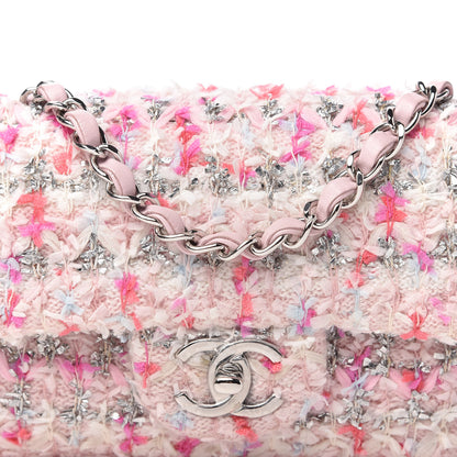 Chanel Tweed Quilted Mini Rectangular Flap Light Pink Silver Blue 10 of 10