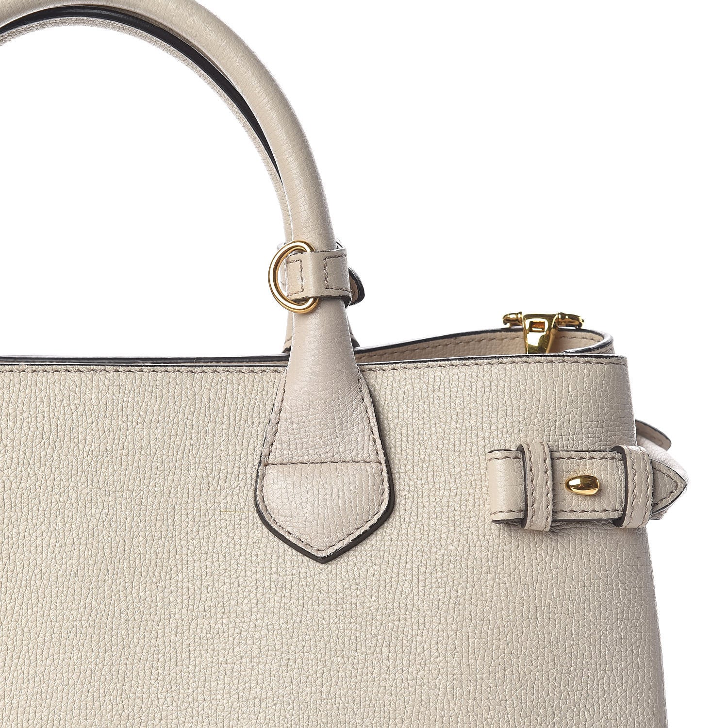 Burberry Derby Calfskin House Check Medium Banner Tote Beige 15 of 16
