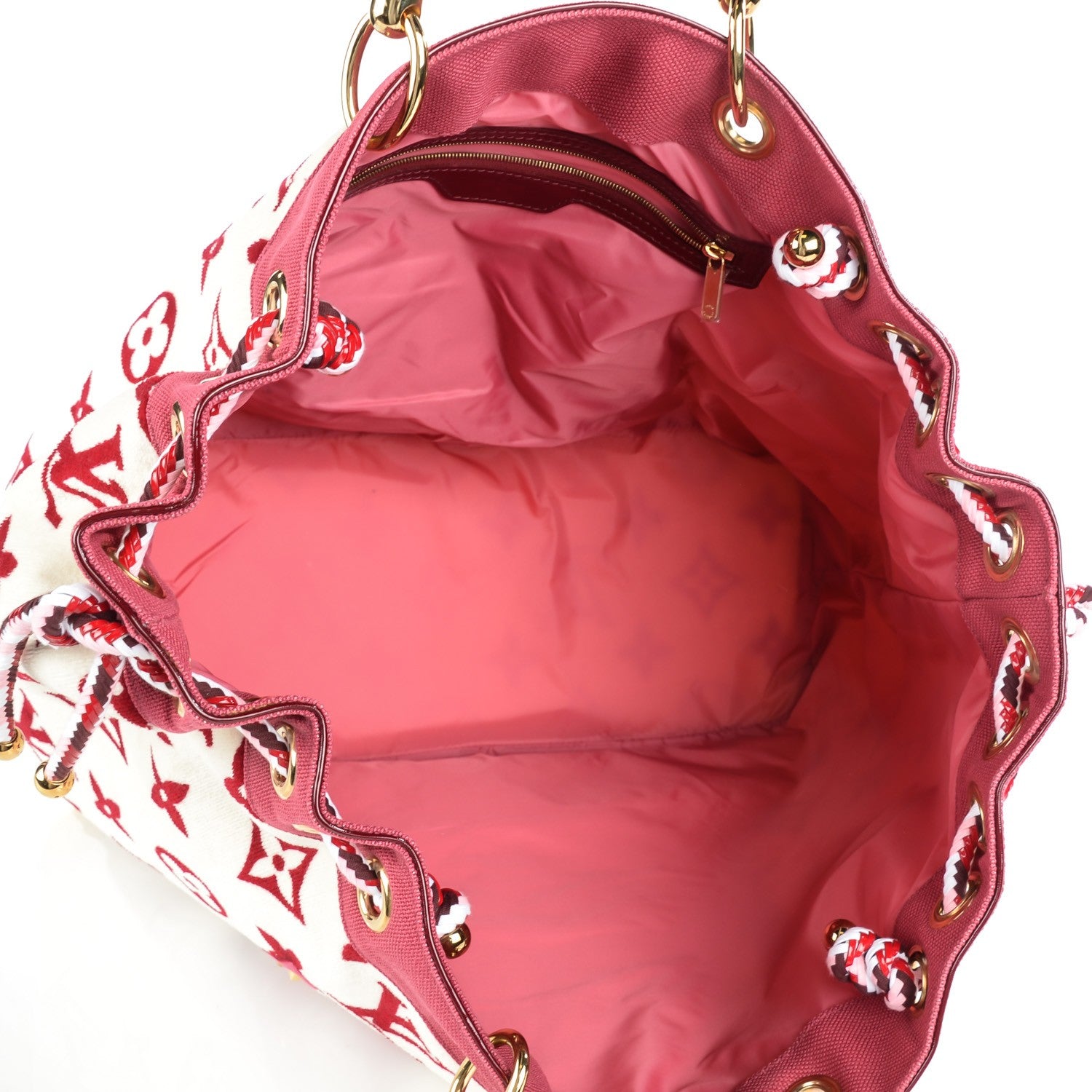 Louis Vuitton Cotton Monogram Eponge Cabas Rouge 5 of 9