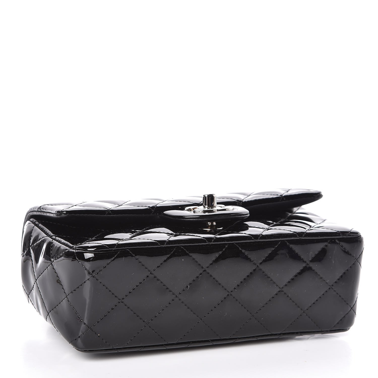 Chanel Patent Calfskin Quilted Mini Rectangular Flap Black 4 of 10
