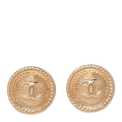 Chanel CC Button Earrings Gold 1 of 5