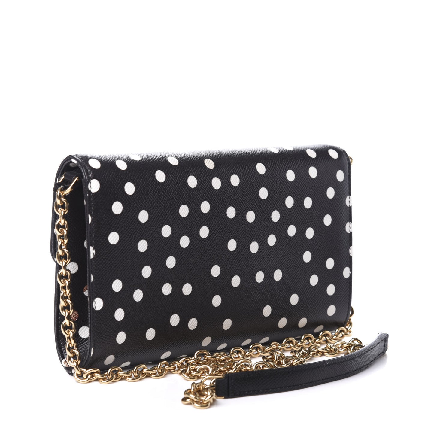 Dauphine Polka Dot Print Shoulder Bag Black