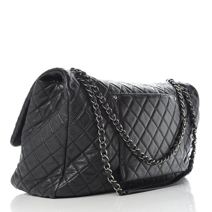 Chanel Calfskin Quilted XXL Travel Flap Bag Black 3 of 12
