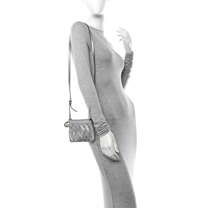 Gucci Metallic Guccissima Small Crossbody Bag Silver 2 of 10
