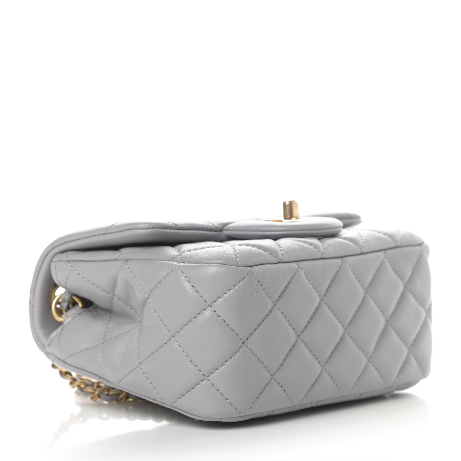Chanel Lambskin Quilted Mini Pearl Crush Flap Light Grey 4 of 10