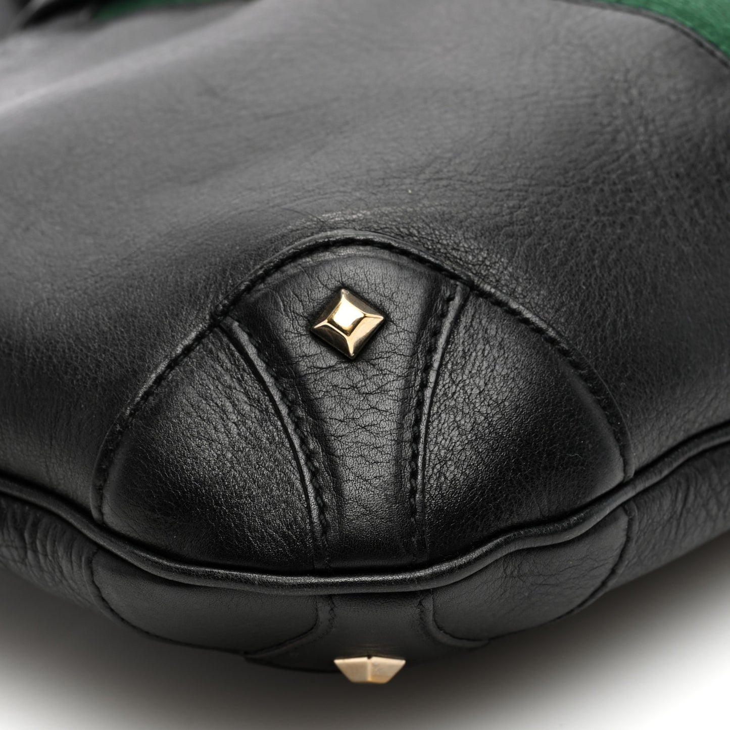 Calfskin Web Piston Lock Jackie O Hobo Black