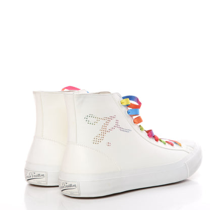 Louis Vuitton Calfskin Tattoo Sneaker Boots 7.5 White Multicolor 4 of 11