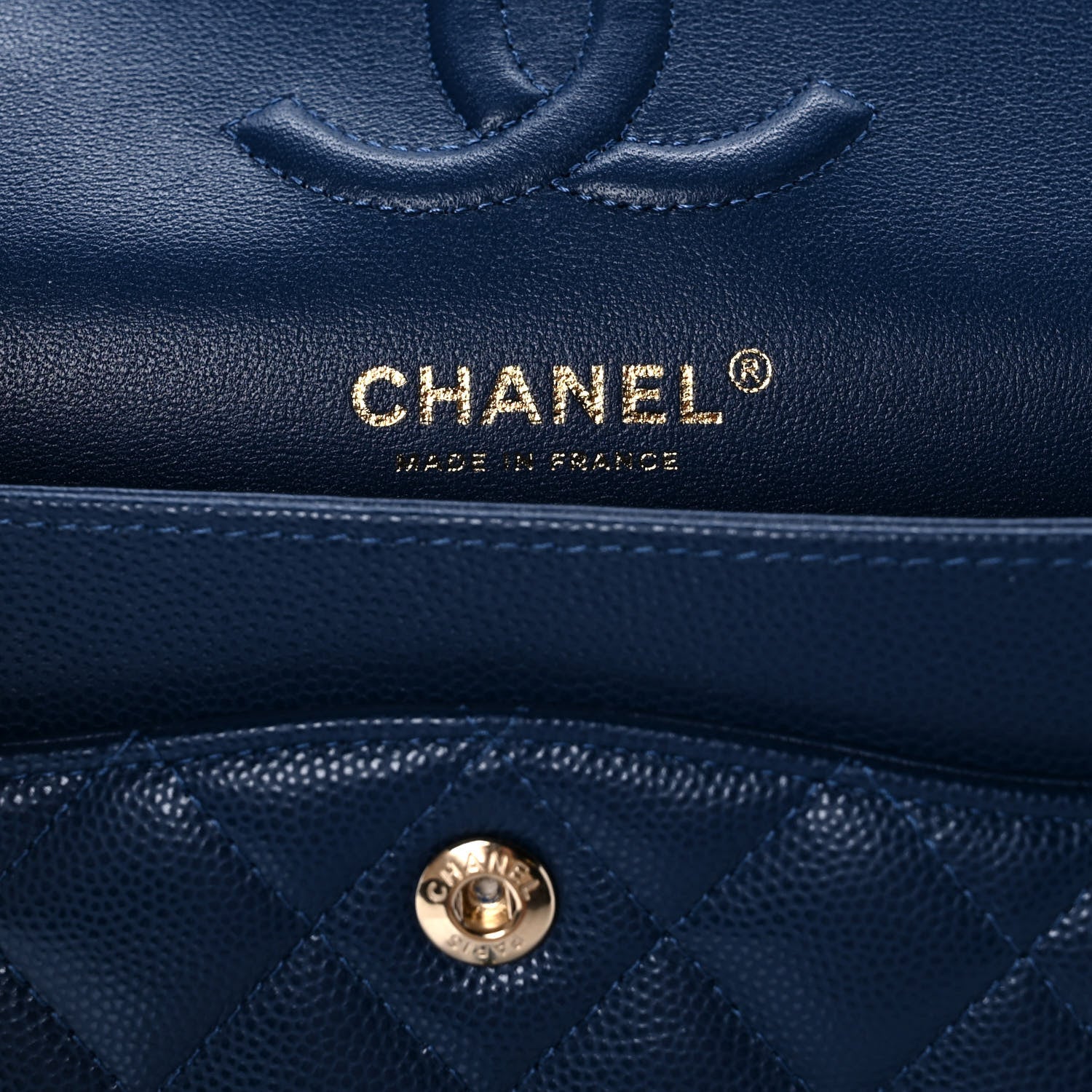Chanel Caviar Quilted Small Double Flap Blue 6 of 13