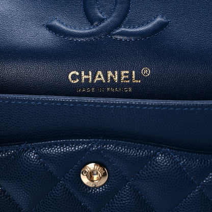 Chanel Caviar Quilted Small Double Flap Blue 6 of 13