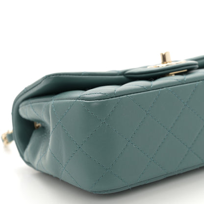 Chanel Lambskin Quilted Mini Rectangular Flap Green 9 of 11