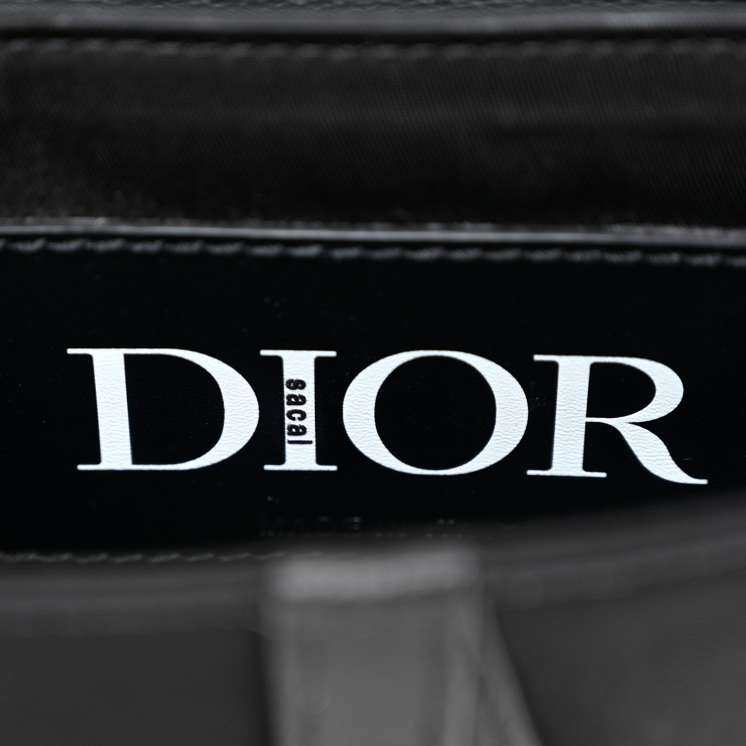 Christian Dior X SACAI Grained Calfskin Technical Fabric Mens Saddle Bag Black 6 of 10