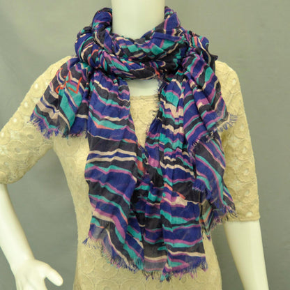 Louis Vuitton Cashmere Silk Zebra Stole Blue Lagoon 2 of 5
