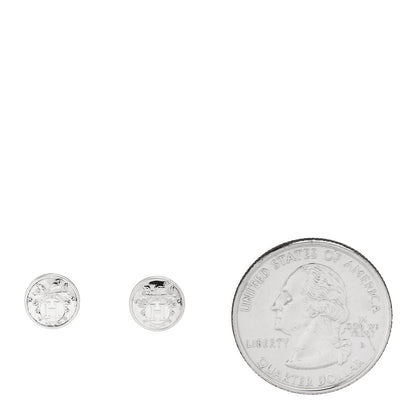 Hermes Sterling Silver TPM Ex-Libris Earrings 2 of 4