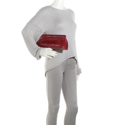 Nancy Gonzalez Crocodile Clutch Dark Red 2 of 8