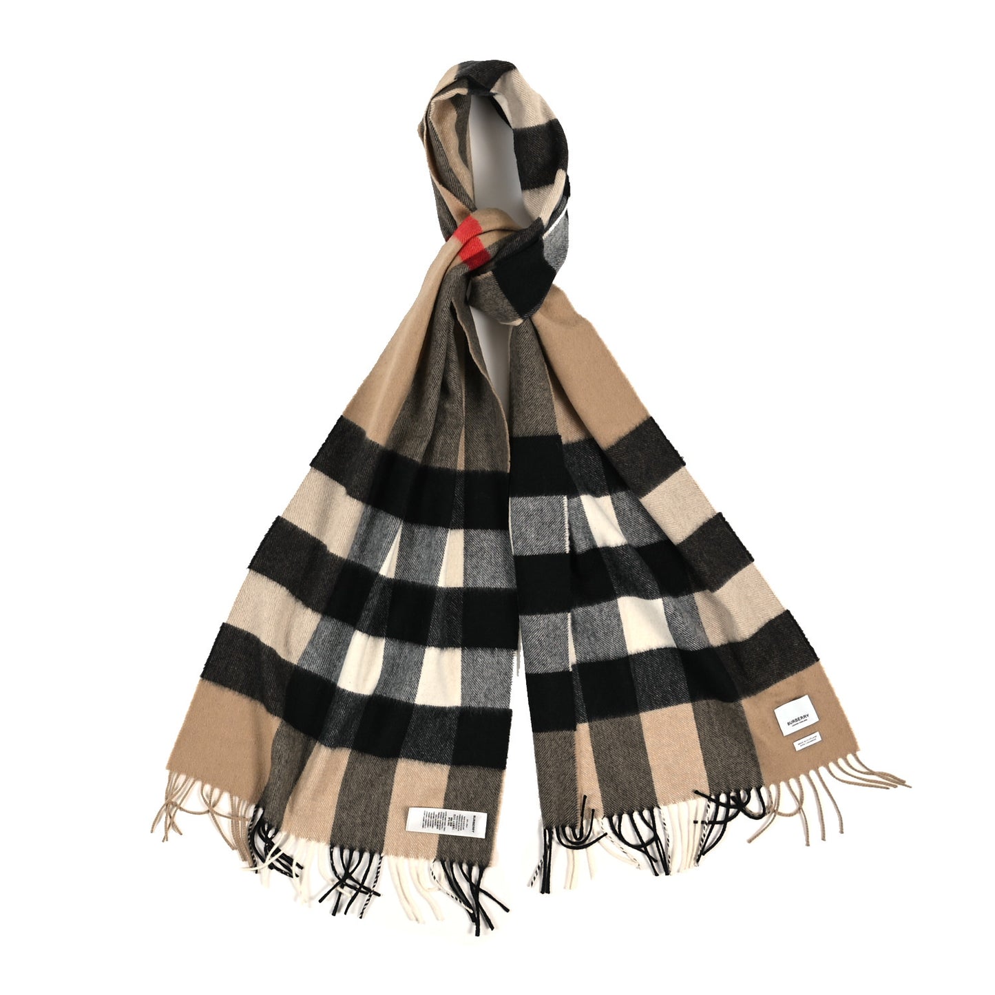 Cashmere Mega Check Fringe Scarf Archive