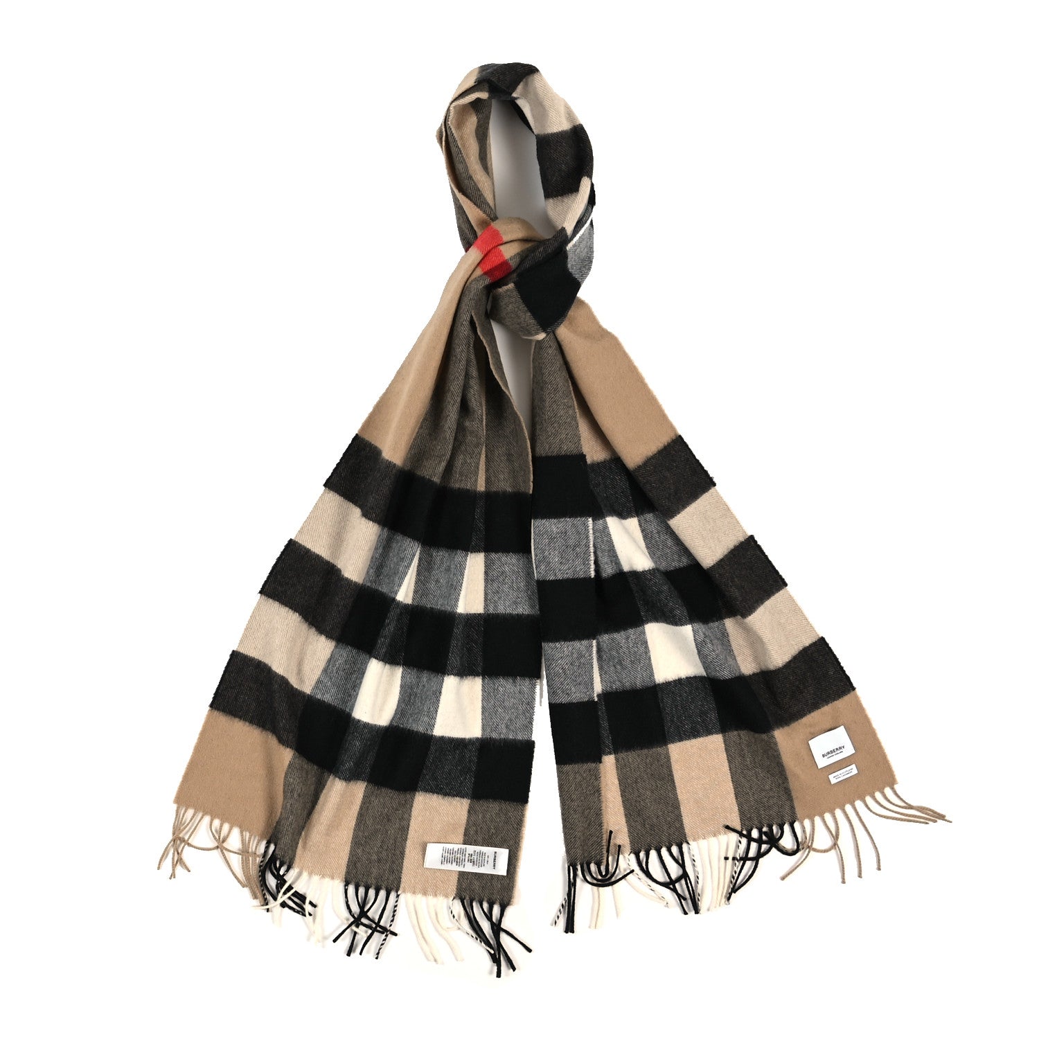 Burberry Cashmere Mega Check Fringe Scarf Archive 1 of 4