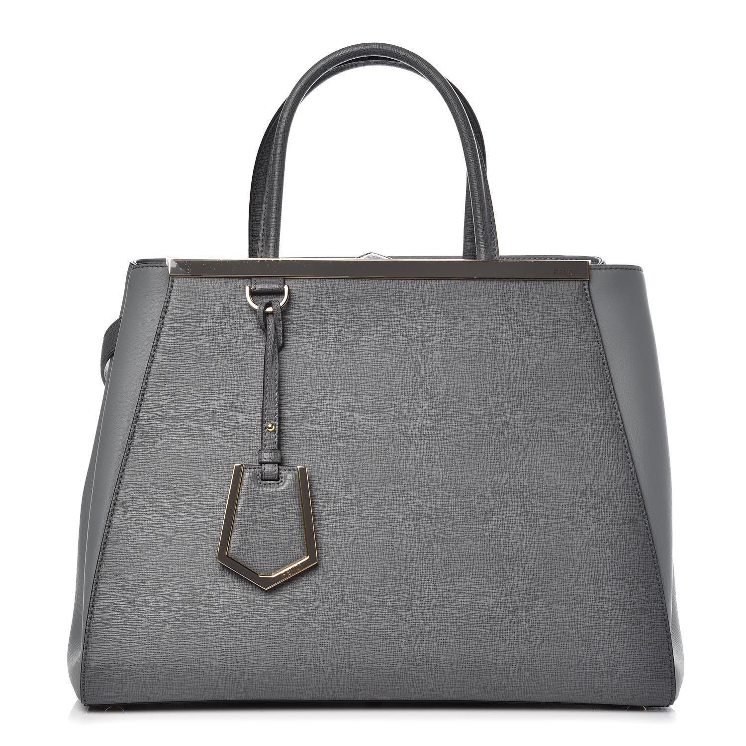 Fendi Vitello Elite Flamingo Regular 2Jours Tote Grigio Grigio Chiaro 1 of 7