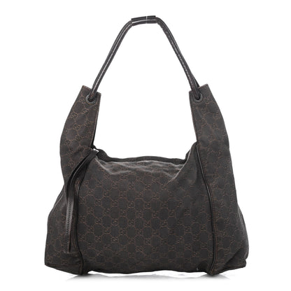 Gucci Canvas Monogram Shoulder Bag Brown 1 of 5
